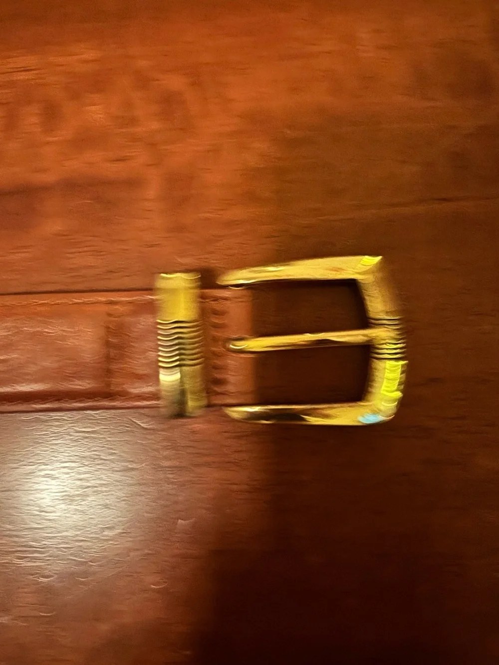 Leather Waist Belt with Gold Buckle - Black